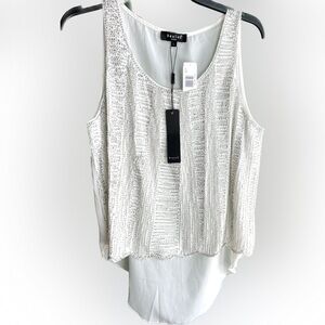 Women’s Beulah white tunic top NWT with gorgeous beading